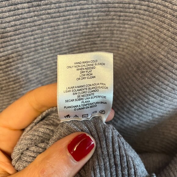 Joan Vass New York Grey Batwing Sleeve Boat Neck Sweater - L - Picture 8 of 8